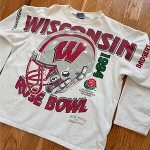 Wauldron Big Hats Wisconsin Badgers Vintage 90s 1994 Rose Bowl USA Sweatshirt L